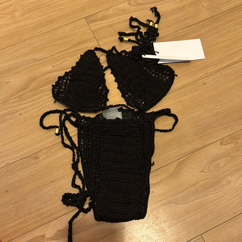 LISAMAREE BLACK CROCHET BIKINI SET